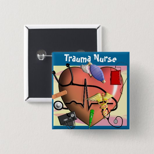 Trauma-Krankenschwester-Kunst-Geschenke Button (Vorne & Hinten)