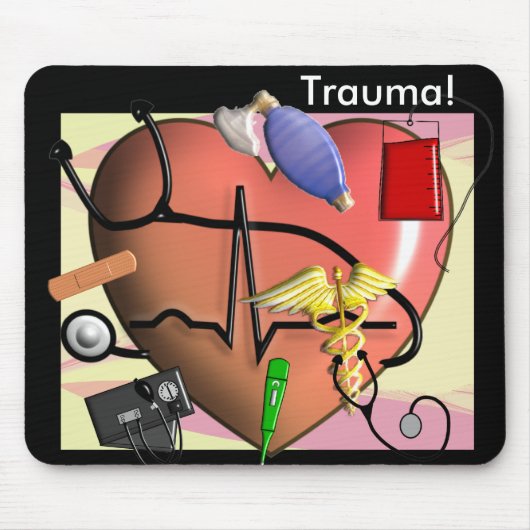 Trauma-Krankenschwester-Kunst-Geschenke Mousepad (Vorne)