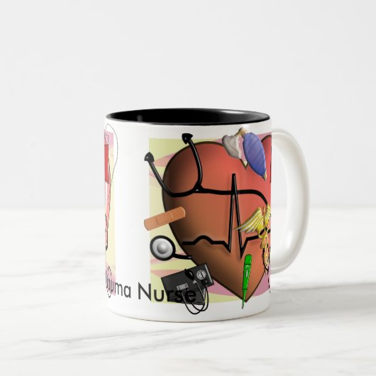Trauma-Krankenschwester-Kunst-Geschenke Zweifarbige Tasse (VorderseiteRechts)
