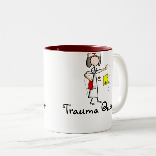 Trauma-Krankenschwester-"Trauma-Königin-" T - Zweifarbige Tasse (VorderseiteRechts)