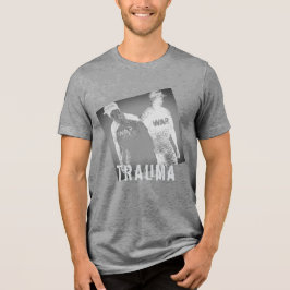 "Trauma" Kriegsbild Abstrakt in Schwarz-Weiß Tri-Blend Shirt