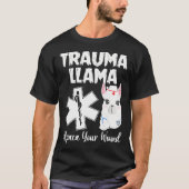Trauma Llama Alpaca Ihr wundliches Funny T-Shirt (Vorderseite)