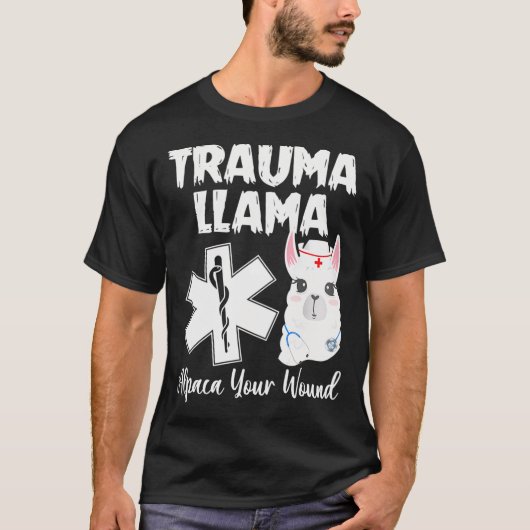 Trauma Llama Alpaca Ihr wundliches Funny T-Shirt (Vorderseite)