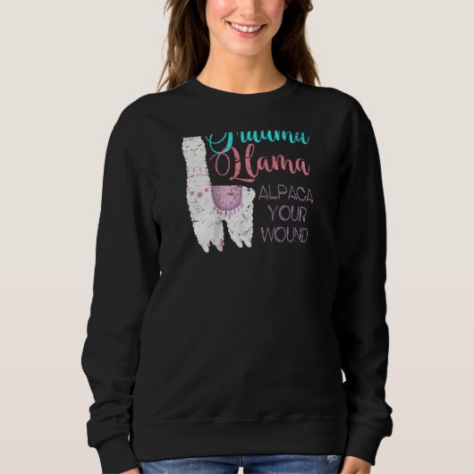 Trauma Llama Alpaca Your Wound Nurse Raglan Sweatshirt (Vorderseite)
