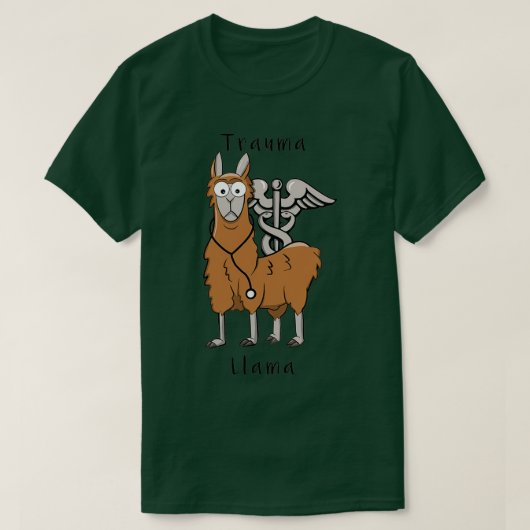 Trauma Llama Caduceus Design T-Shirt (Design vorne)