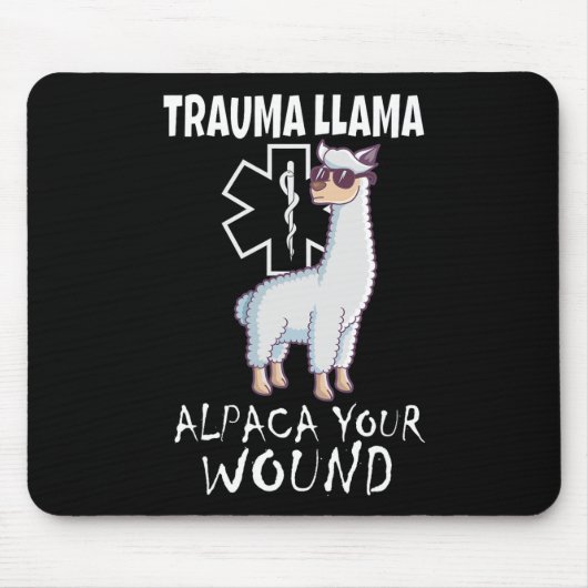 Trauma Llama Emt Design Medic Ems Alpaca Ihr Wunsc Mousepad (Vorne)