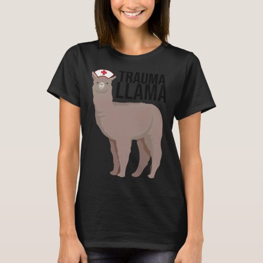 Trauma Llama Nurse Alpaca Llama T-Shirt (Vorderseite)