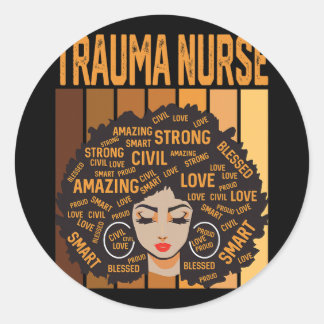 Trauma Nurse Powerful Black History Month Black Pr Runder Aufkleber