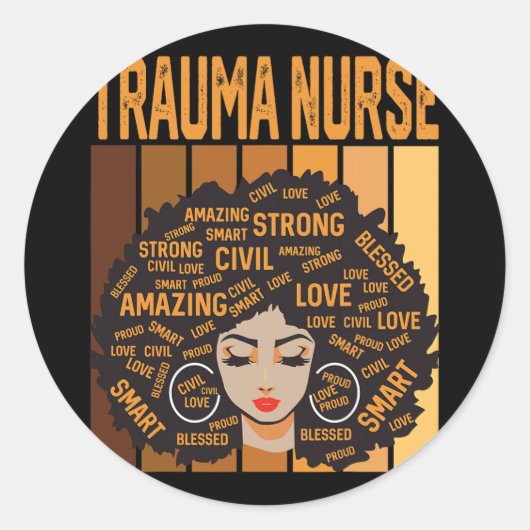 Trauma Nurse Powerful Black History Month Black Pr Runder Aufkleber (Vorderseite)