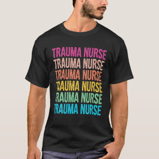 Trauma Nurse Retro Rainbow Graphic Men Women T-Shirt