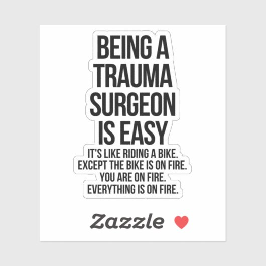 Trauma surgeon aufkleber (Blatt)