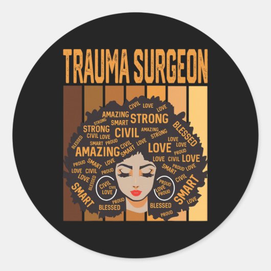 Trauma Surgeon Powerful Black History Month Black  Runder Aufkleber (Vorderseite)