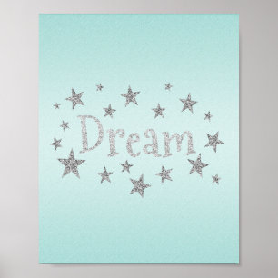 Traumaqua mit Silberbesteck Glitzer Poster