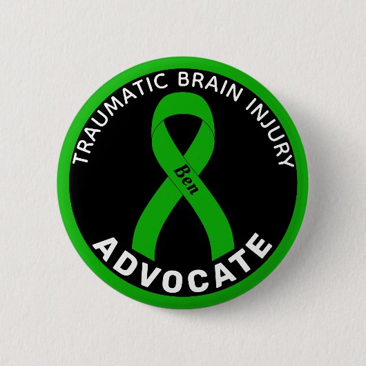 Traumatic Brain Injury Advocate Ribbon Black Button (Vorderseite)