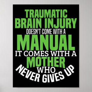 Traumatic Brain Injury Awareness T Shirt TBI Aware Poster