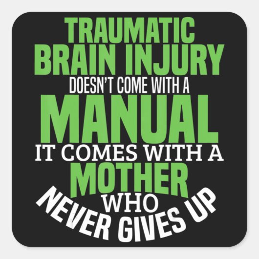 Traumatic Brain Injury Awareness T Shirt TBI Aware Quadratischer Aufkleber (Vorderseite)