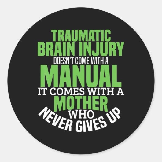 Traumatic Brain Injury Awareness T Shirt TBI Aware Runder Aufkleber (Vorderseite)