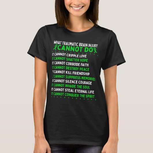 Traumatic Brain Injury Awareness Warrior Ribbon T-Shirt (Vorderseite)