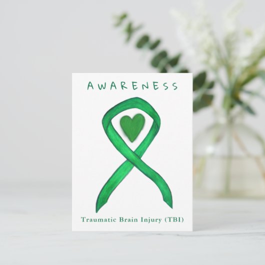Traumatic Brain Injury Injury Awareness Ribbon TBI Postkarte (Stehend Vorderseite)