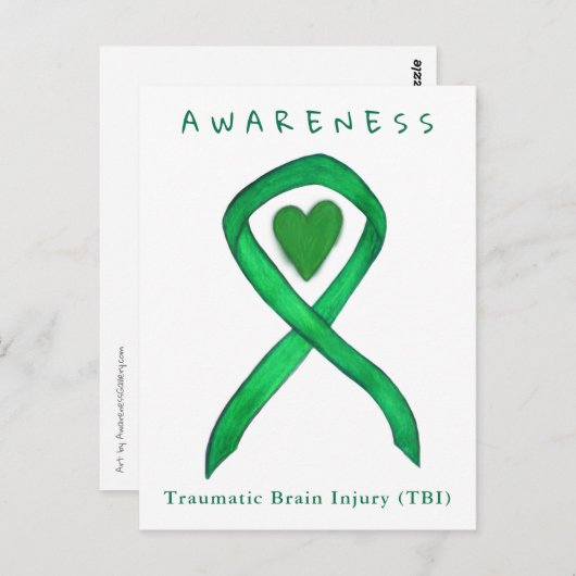 Traumatic Brain Injury Injury Awareness Ribbon TBI Postkarte (Vorne/Hinten)