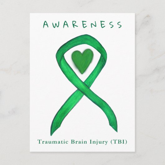 Traumatic Brain Injury Injury Awareness Ribbon TBI Postkarte (Vorderseite)