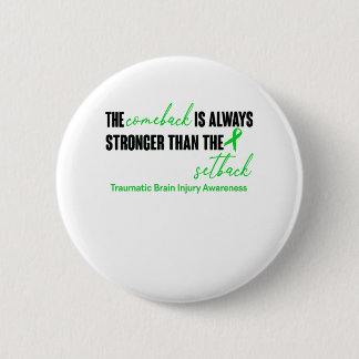 Traumatic Brain Injury Injury Awareness Ribbon Unt Button