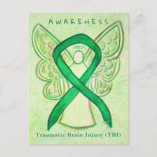 Traumatic Brain Injury TBI Awareness Ribbon Card Postkarte (Vorderseite)