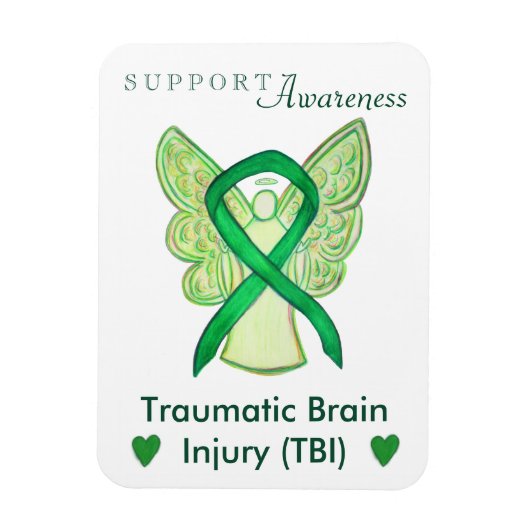 Traumatic Brain Injury TBI Awareness Ribbon Magnet (Vertikal)