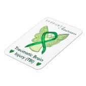 Traumatic Brain Injury TBI Awareness Ribbon Magnet (Linke Seite)