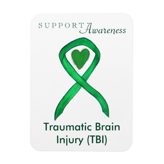 Traumatic Brain Injury TBI Awareness Ribbon Magnet (Vertikal)