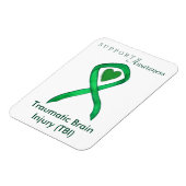Traumatic Brain Injury TBI Awareness Ribbon Magnet (Linke Seite)