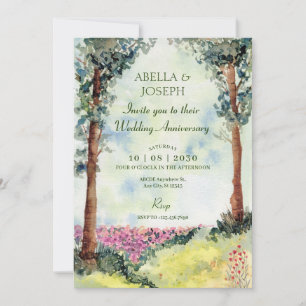 Traumatischer Waldgarten Hochzeit Jubiläum Einladung