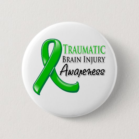 Traumatisches Brain Injury Injury Awareness Ribbon Button (Vorderseite)