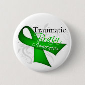 Traumatisches Brain Injury Injury Awareness Ribbon Button (Vorderseite)