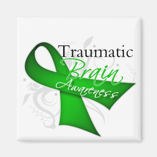 Traumatisches Brain Injury Injury Awareness Ribbon Magnet (Vorne)