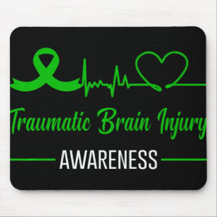 Traumatisches Gehirnverletzungsbewusstsein Grünes  Mousepad