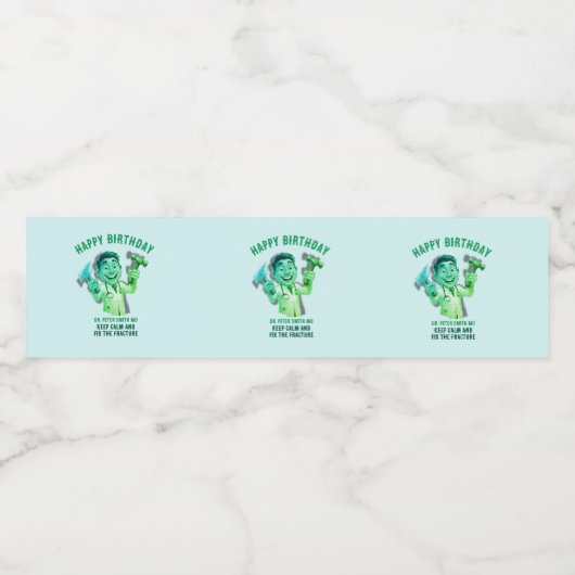 traumatologist Keep calm and fix the fracture MD Wasserflaschenetikett (Einzelnes Label)