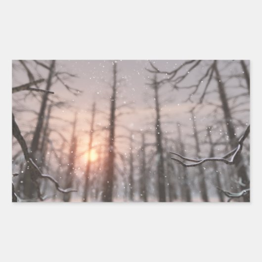 Traumaufkleber für die Winternacht Rechteckiger Aufkleber (Vorderseite)