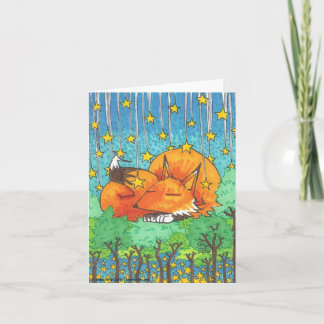 Traumbaume Cartoon Fox + Waldstars Mitteilungskart Karte