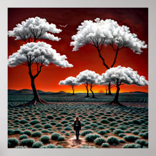 Traumbild der Wolken und Einsamkeit Poster