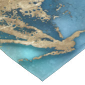 Traumblau Aquamarin und Gold Tischdecke (Schrägansicht)