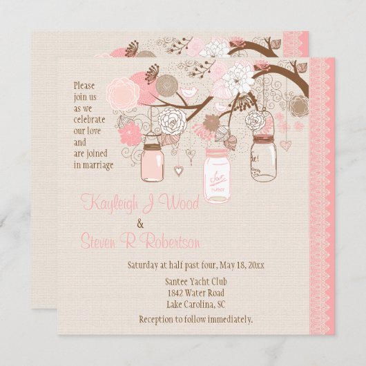 Traumdie hochzeits-Einladung des Sommers Einladung (Vorne/Hinten)