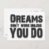 Träume arbeiten nicht postkarte (Vorne/Hinten)