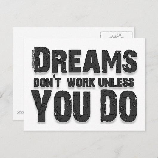 Träume arbeiten nicht postkarte (Vorne/Hinten)