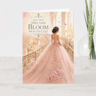 Träume blühen Quinceañera Sweet 16 Geburtstagskart Karte