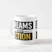 Träume brauchen Handlungsmotivation Premium-Typogr Kaffeetasse (Vorderseite Links)