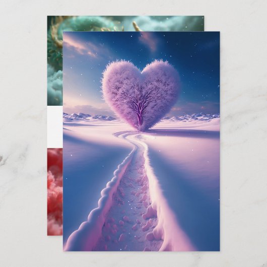 Träume einer Winternacht: Einladung unter Hochzeit (Vorne/Hinten)