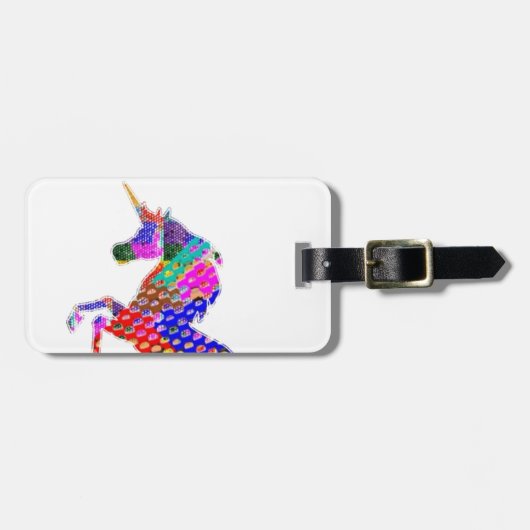 Träume   EINHORN Natur-n Gepäckanhänger (Vorderseite horizontal)