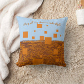 Träume entfalten Orange Floating Blocks Squares Kissen (Decke)