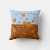 Träume entfalten Orange Floating Blocks Squares Kissen (Rückseite)